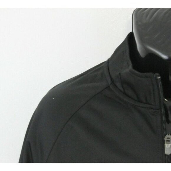 K Swiss Mens Track Jacket Top Shot Minimalist Colorblock Logo Zip Black Sz L - Picture 6 of 15